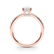 Noble Oval Center Oval Diamond Engagement Ring in 10K/14K gold and platinum with certified lab-grown or natural diamonds