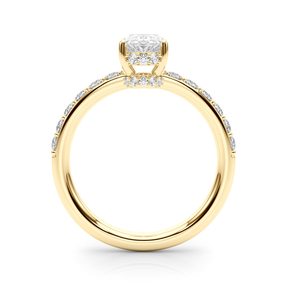 Noble Oval Center Oval Diamond Engagement Ring in 10K/14K gold and platinum with certified lab-grown or natural diamonds