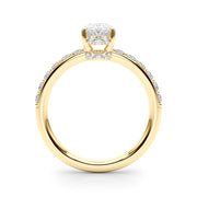 Noble Oval Center Oval Diamond Engagement Ring in 10K/14K gold and platinum with certified lab-grown or natural diamonds