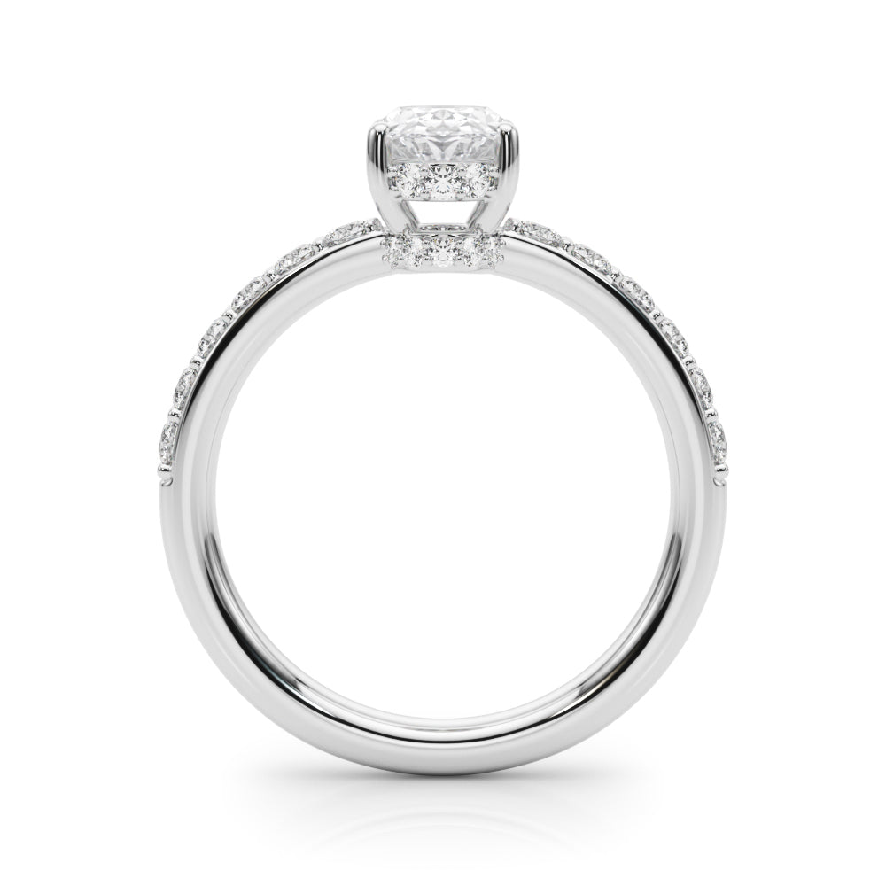 Noble Oval Center Oval Diamond Engagement Ring in 10K/14K gold and platinum with certified lab-grown or natural diamonds