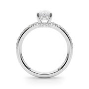 Noble Oval Center Oval Diamond Engagement Ring in 10K/14K gold and platinum with certified lab-grown or natural diamonds