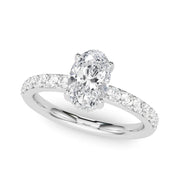 Noble Oval Center Oval Diamond Engagement Ring in 10K/14K gold and platinum with certified lab-grown or natural diamonds