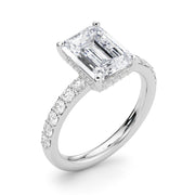 Classic Em Center Emerald Diamond Engagement Ring in 10K/14K gold and platinum with certified lab-grown or natural diamonds