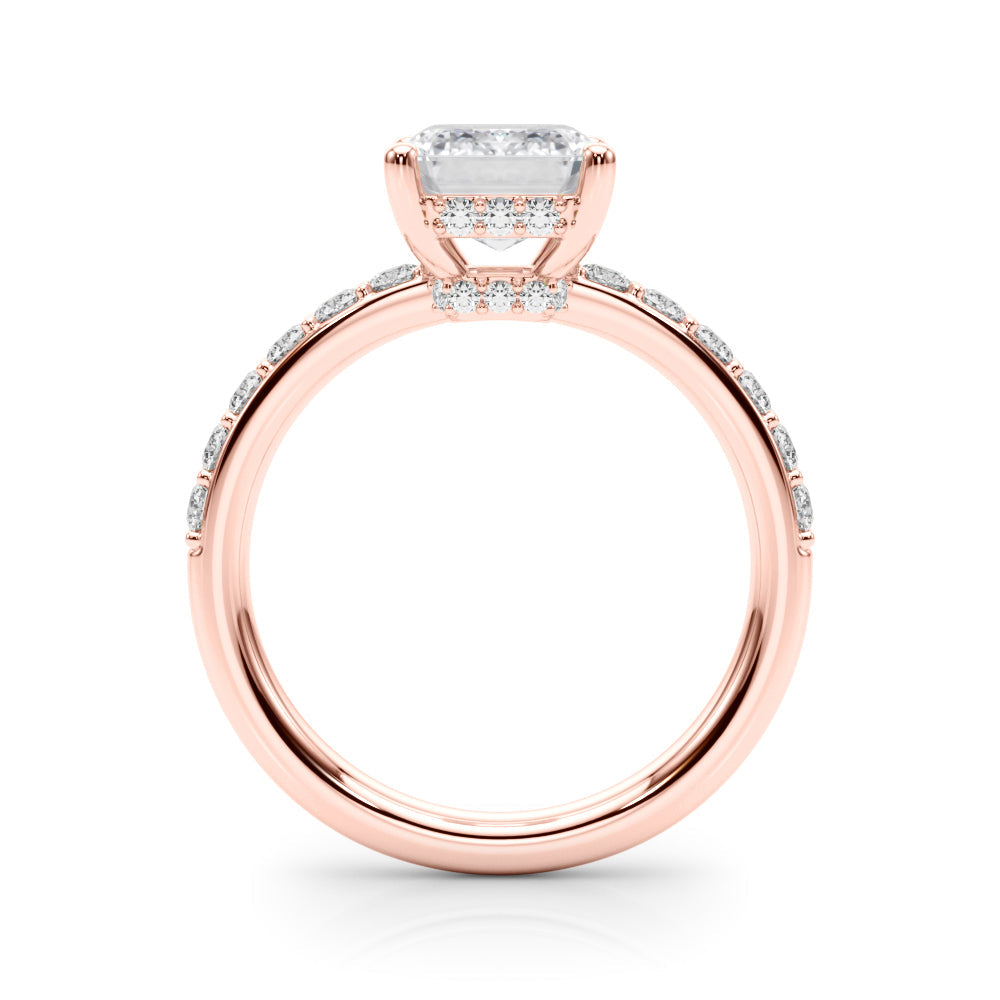 Classic Em Center Emerald Diamond Engagement Ring in 10K/14K gold and platinum with certified lab-grown or natural diamonds