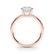Classic Em Center Emerald Diamond Engagement Ring in 10K/14K gold and platinum with certified lab-grown or natural diamonds