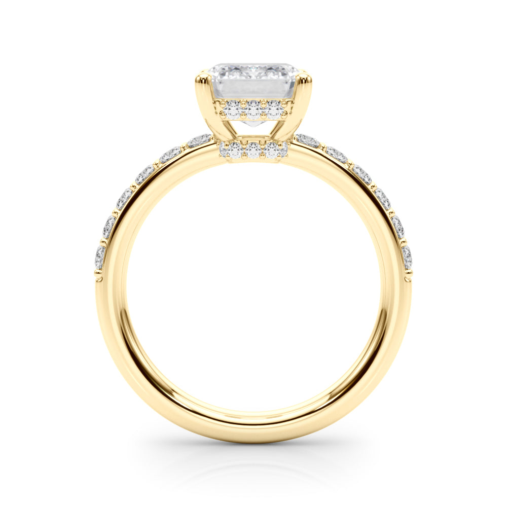 Classic Em Center Emerald Diamond Engagement Ring in 10K/14K gold and platinum with certified lab-grown or natural diamonds