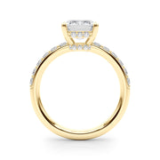 Classic Em Center Emerald Diamond Engagement Ring in 10K/14K gold and platinum with certified lab-grown or natural diamonds