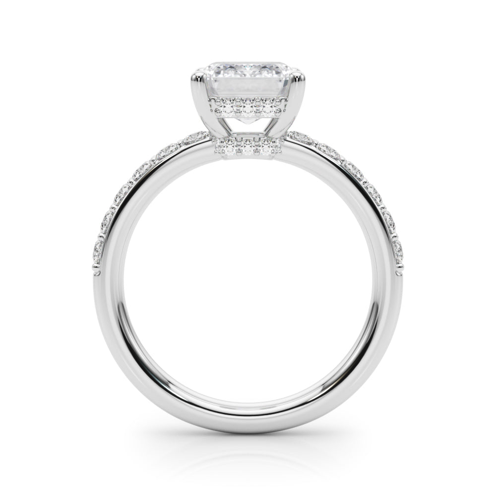 Classic Em Center Emerald Diamond Engagement Ring in 10K/14K gold and platinum with certified lab-grown or natural diamonds