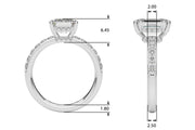 Classic Em Center Emerald Diamond Engagement Ring in 10K/14K gold and platinum with certified lab-grown or natural diamonds
