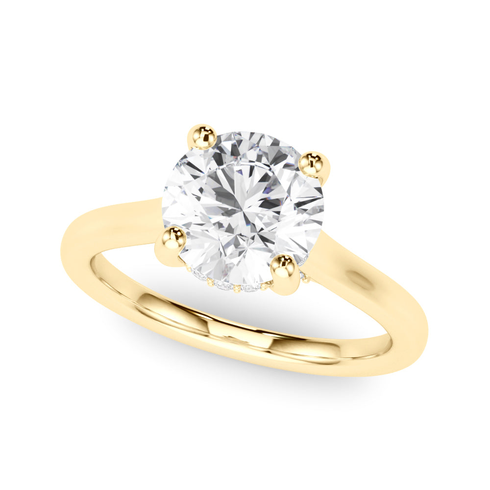 Timeless Sidestone Round Diamond Engagement Ring in 10K/14K gold and platinum with certified lab-grown or natural diamonds