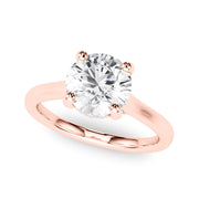 Timeless Sidestone Round Diamond Engagement Ring in 10K/14K gold and platinum with certified lab-grown or natural diamonds