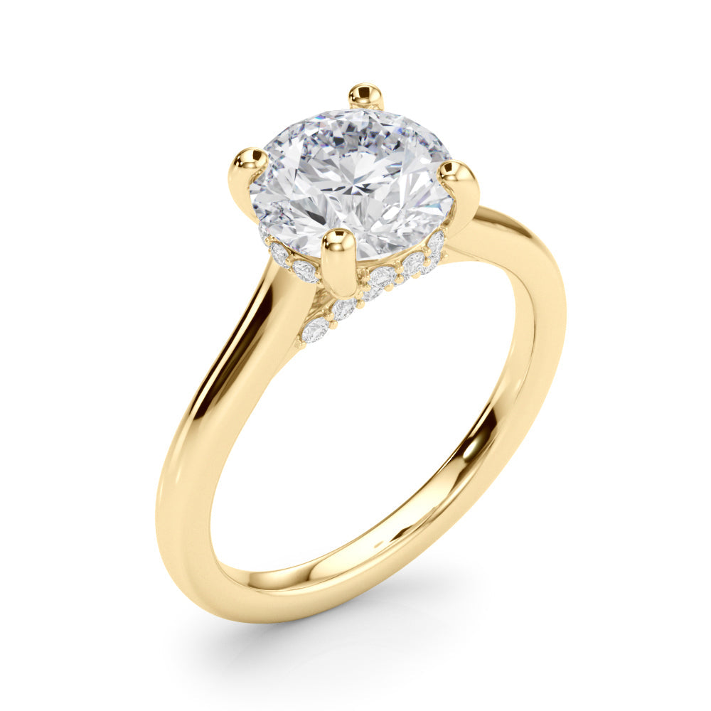 Timeless Sidestone Round Diamond Engagement Ring in 10K/14K gold and platinum with certified lab-grown or natural diamonds