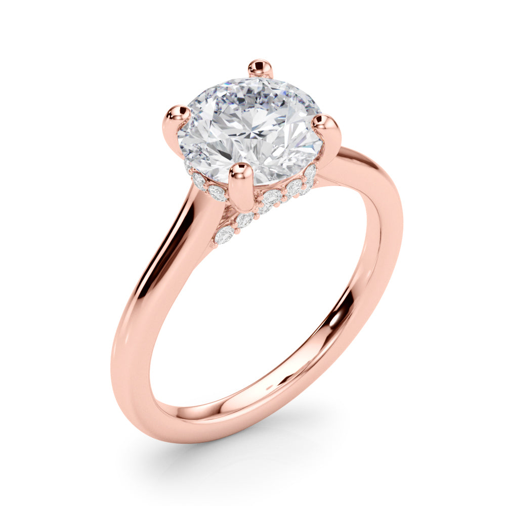 Timeless Sidestone Round Diamond Engagement Ring in 10K/14K gold and platinum with certified lab-grown or natural diamonds