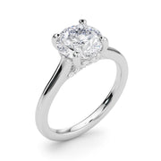 Timeless Sidestone Round Diamond Engagement Ring in 10K/14K gold and platinum with certified lab-grown or natural diamonds