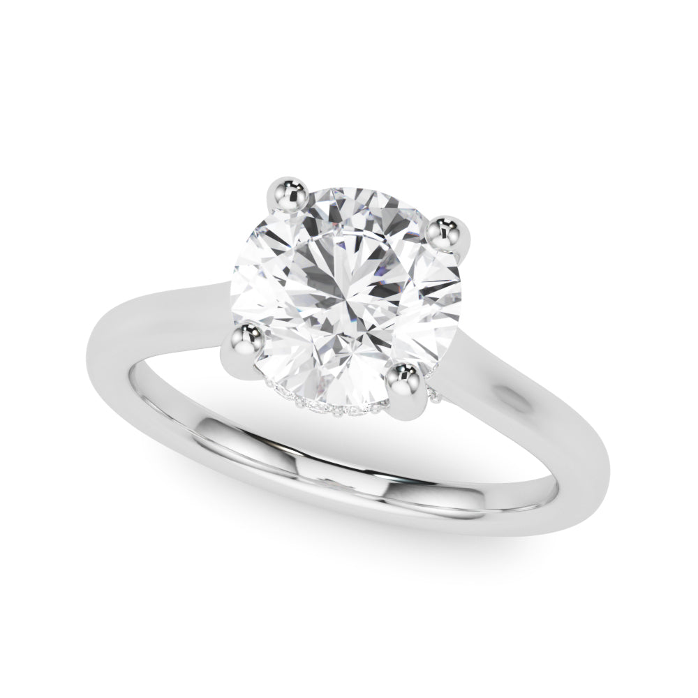 Timeless Sidestone Round Diamond Engagement Ring in 10K/14K gold and platinum with certified lab-grown or natural diamonds