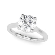 Timeless Sidestone Round Diamond Engagement Ring in 10K/14K gold and platinum with certified lab-grown or natural diamonds