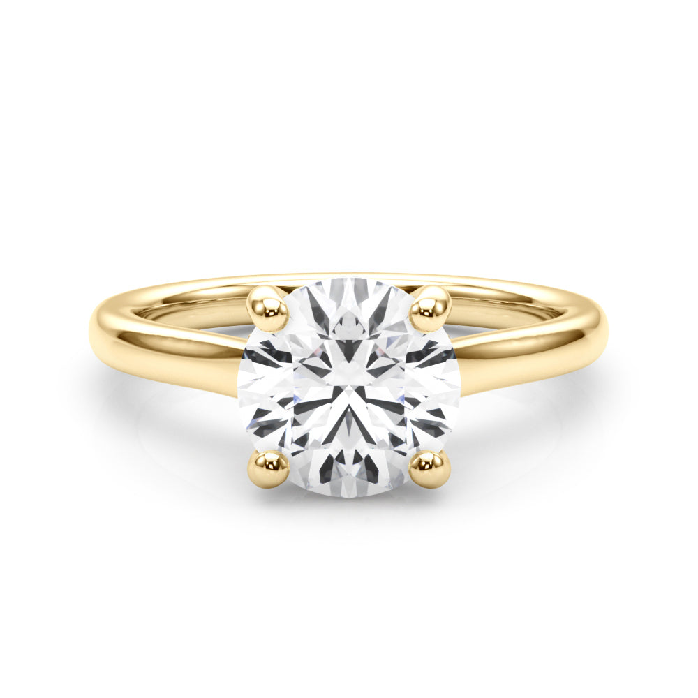 Timeless Sidestone Round Diamond Engagement Ring in 10K/14K gold and platinum with certified lab-grown or natural diamonds