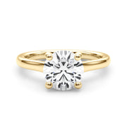 Timeless Sidestone Round Diamond Engagement Ring in 10K/14K gold and platinum with certified lab-grown or natural diamonds