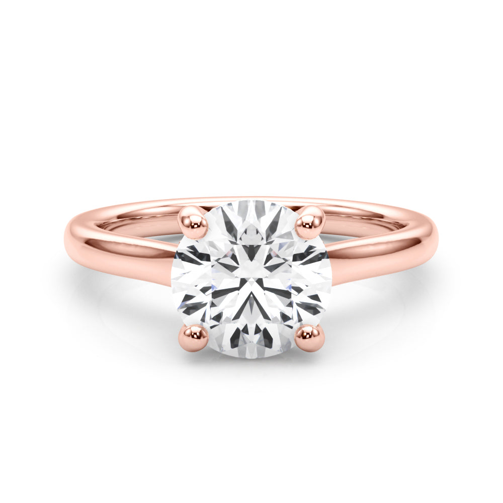 Timeless Sidestone Round Diamond Engagement Ring in 10K/14K gold and platinum with certified lab-grown or natural diamonds