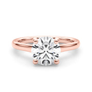 Timeless Sidestone Round Diamond Engagement Ring in 10K/14K gold and platinum with certified lab-grown or natural diamonds