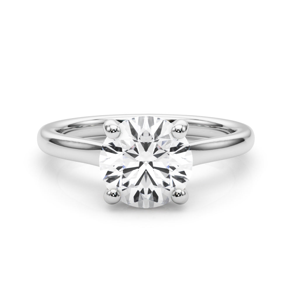 Timeless Sidestone Round Diamond Engagement Ring in 10K/14K gold and platinum with certified lab-grown or natural diamonds