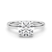 Timeless Sidestone Round Diamond Engagement Ring in 10K/14K gold and platinum with certified lab-grown or natural diamonds