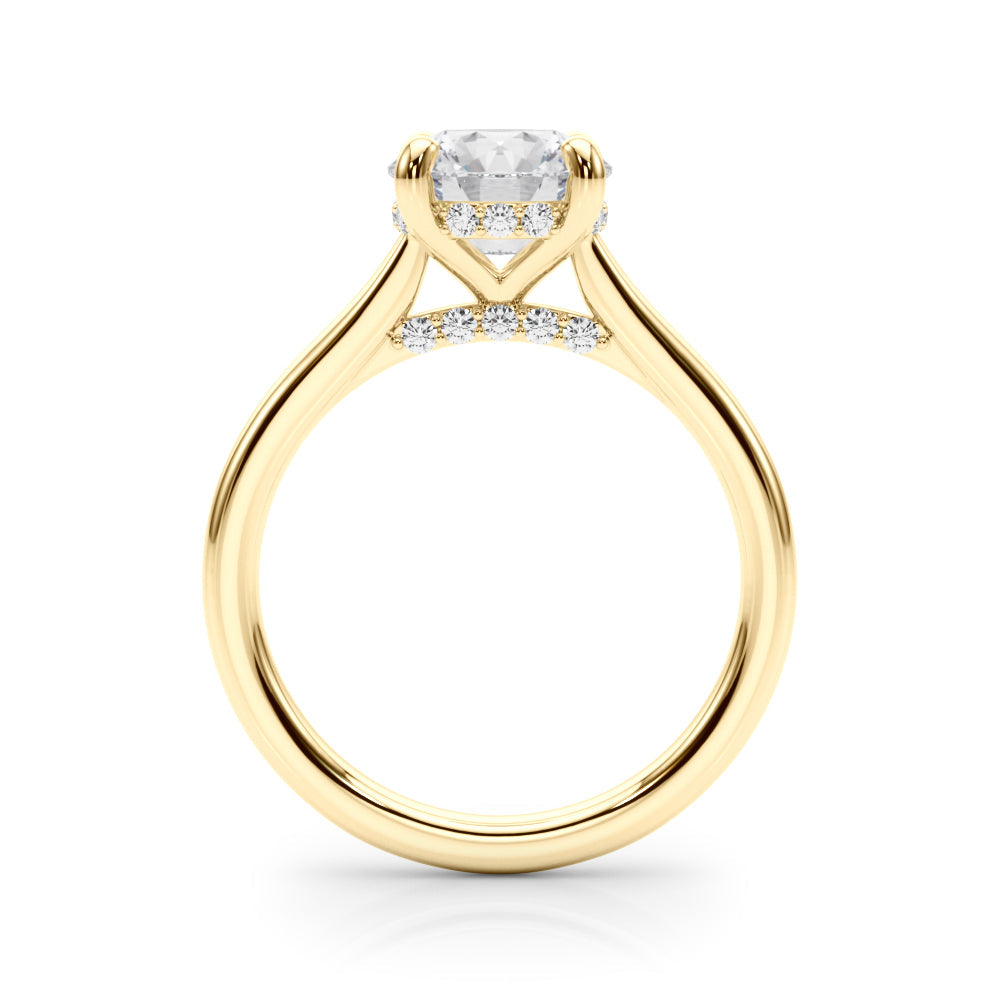Timeless Sidestone Round Diamond Engagement Ring in 10K/14K gold and platinum with certified lab-grown or natural diamonds