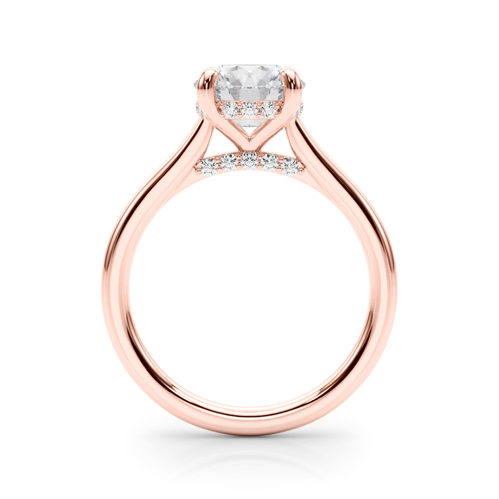 Timeless Sidestone Round Diamond Engagement Ring in 10K/14K gold and platinum with certified lab-grown or natural diamonds