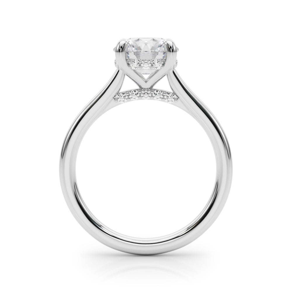 Timeless Sidestone Round Diamond Engagement Ring in 10K/14K gold and platinum with certified lab-grown or natural diamonds