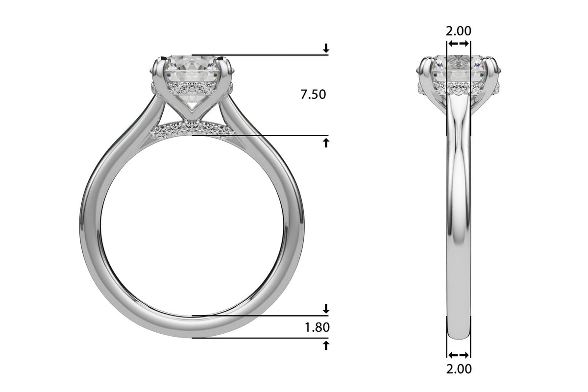 Timeless Sidestone Round Diamond Engagement Ring in 10K/14K gold and platinum with certified lab-grown or natural diamonds