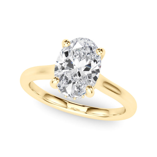 Canadian Elegant Sidestone Oval Diamond Engagement Ring | 0.5-5 Carat Options