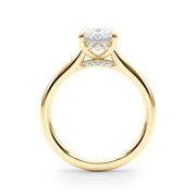 Elegant Sidestone Oval Diamond Engagement Ring in 10K/14K gold and platinum with certified lab-grown or natural diamonds