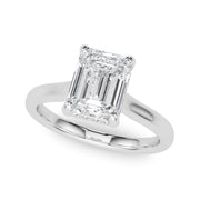 Vintage-Inspired Sidestone Emerald Diamond Engagement Ring in 10K/14K gold and platinum with certified lab-grown or natural diamonds