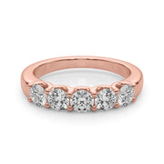 5-Stone Shared Prong Half Eternity Ring in Gold & Platinum