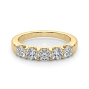 5-Stone Shared Prong Half Eternity Ring in Gold & Platinum