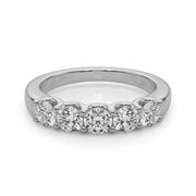 5-Stone Shared Prong Half Eternity Ring in Gold & Platinum