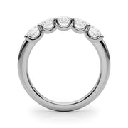 5-Stone Shared Prong Half Eternity Ring in Gold & Platinum