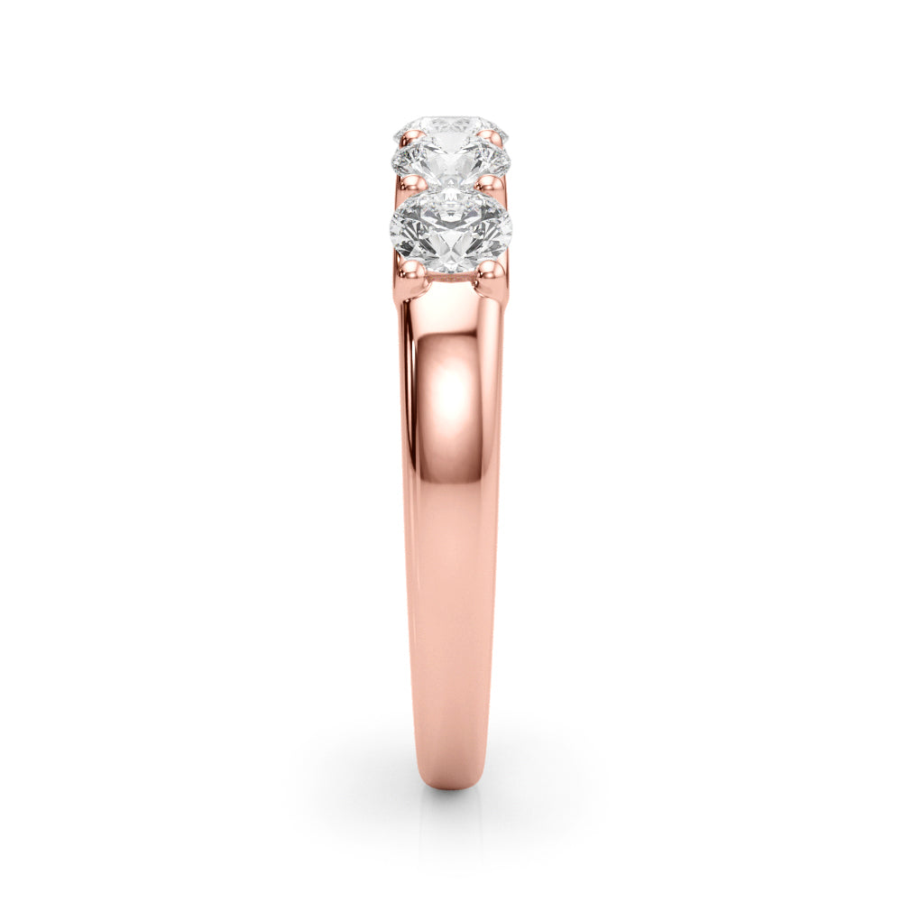 5-Stone Shared Prong Half Eternity Ring in Gold & Platinum