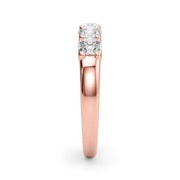 5-Stone Shared Prong Half Eternity Ring in Gold & Platinum