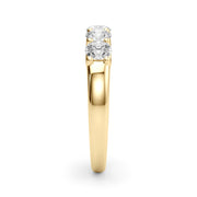 5-Stone Shared Prong Half Eternity Ring in Gold & Platinum