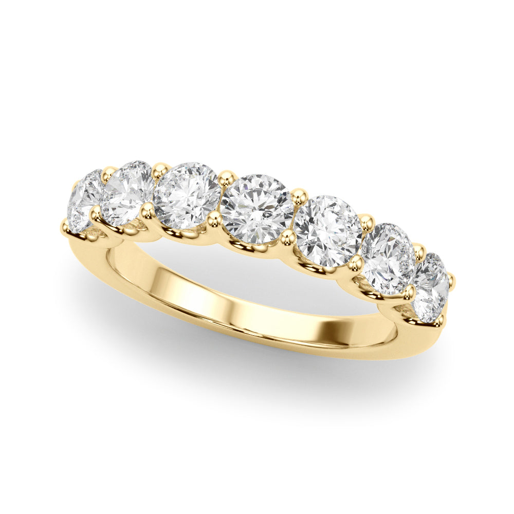 Shared U-Prong Half Eternity Ring in 10K/14K gold and platinum with certified lab-grown or natural diamonds