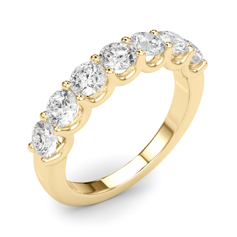 Shared U-Prong Half Eternity Ring in Gold & Platinum