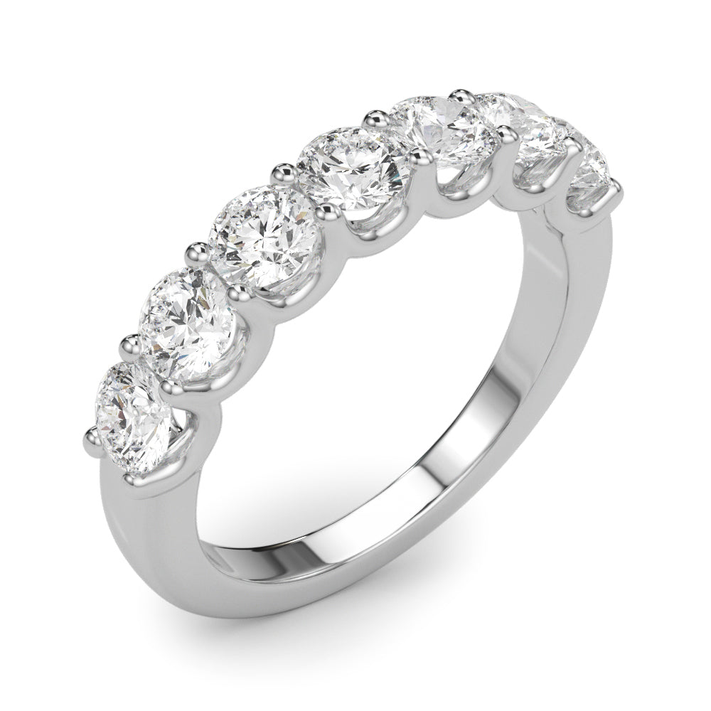 Shared U-Prong Half Eternity Ring in Gold & Platinum