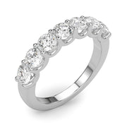 Shared U-Prong Half Eternity Ring in Gold & Platinum
