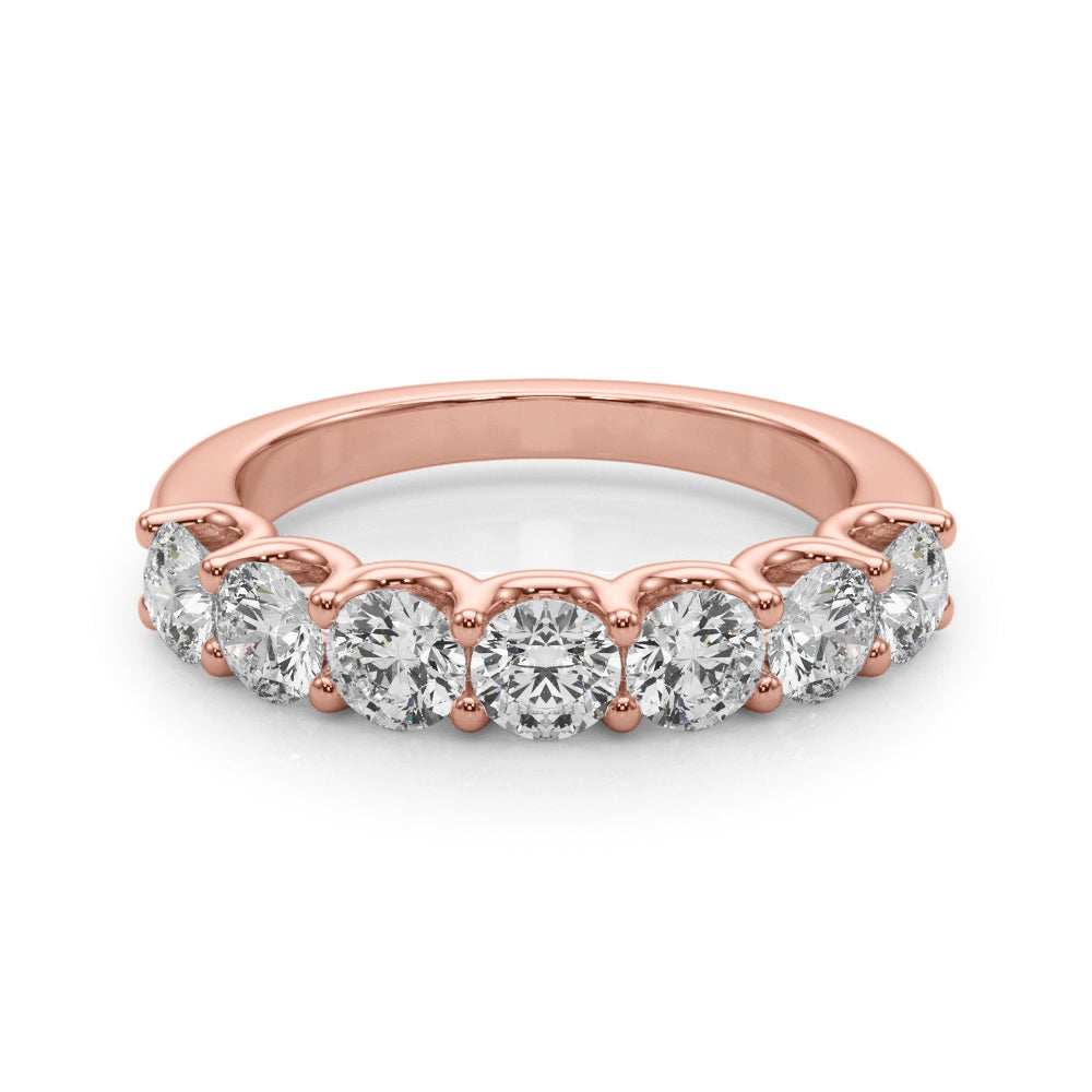 Shared U-Prong Half Eternity Ring in Gold & Platinum
