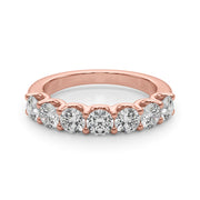 Shared U-Prong Half Eternity Ring in Gold & Platinum