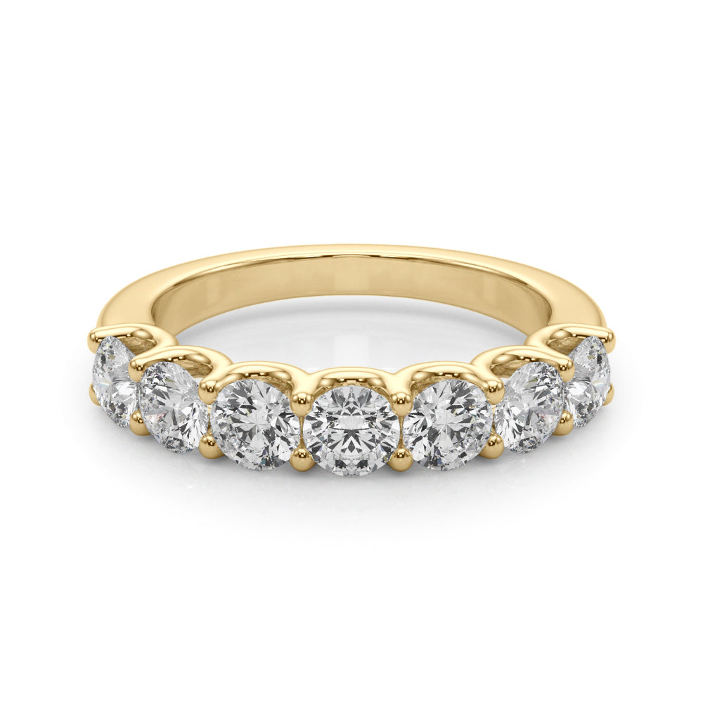 Shared U-Prong Half Eternity Ring in Gold & Platinum