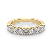 Shared U-Prong Half Eternity Ring in Gold & Platinum