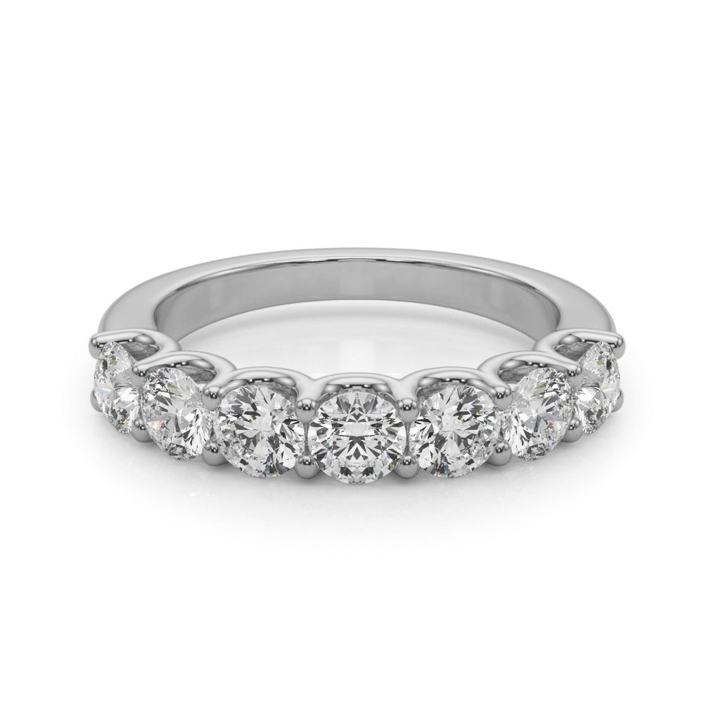 Shared U-Prong Half Eternity Ring in Gold & Platinum