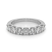 Shared U-Prong Half Eternity Ring in Gold & Platinum